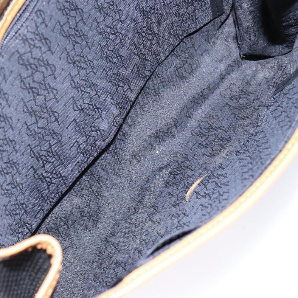 Authentic SAINT LAURENT Shoulder Bag PVC Leather Brown Gold - Picture 3 of 16